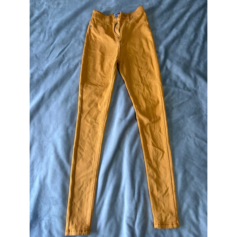 Mustard Yellow High Waisted Skinny Jeans Size 26 Ochre Stretch Denim Pants
